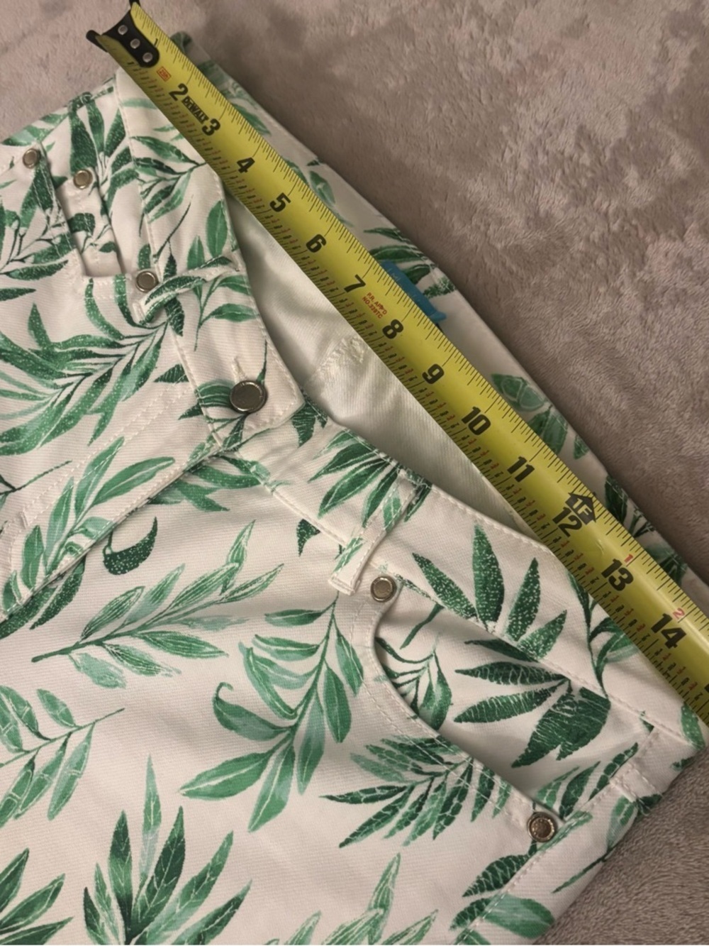 J. McLaughlin Lexi Beaumont Leaf White Green Palm Size 6 - Picture 5 of 7